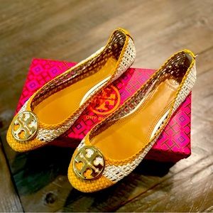 Tory Burch Woven Leather Ballet Flats